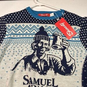 SAMUEL ADAMS multi Ugly Christmas tight knit pullover Sweater-Shinesty Small NWT